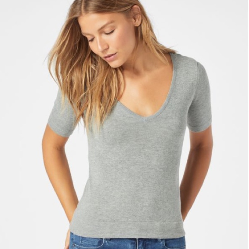 JustFab Grey Fitted Pullover Sweater
